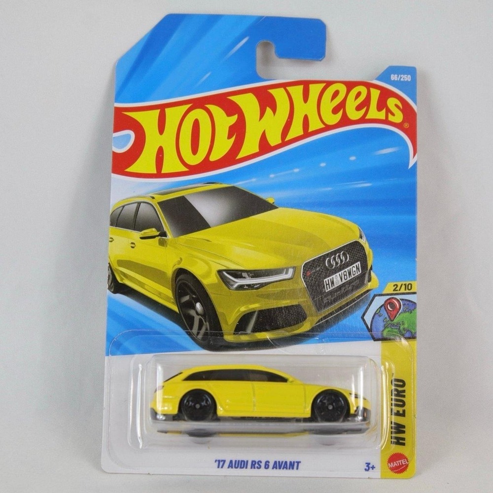 Hot Wheels Yellow '17 Audi RS 6 Avant Toy Car - NEW